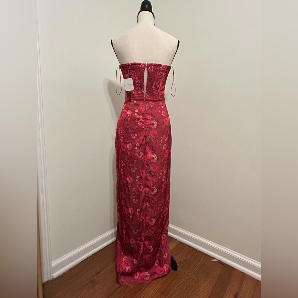 Altar'd State Strapless Red Floral Dress - Picture 9 of 12